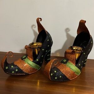Pier1 Glittery Witch Shoe Candle Holders